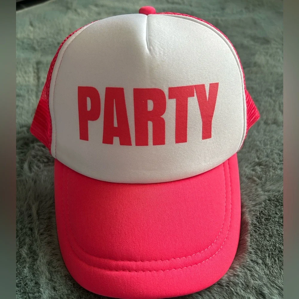 Pink and White Party Cap NWOT